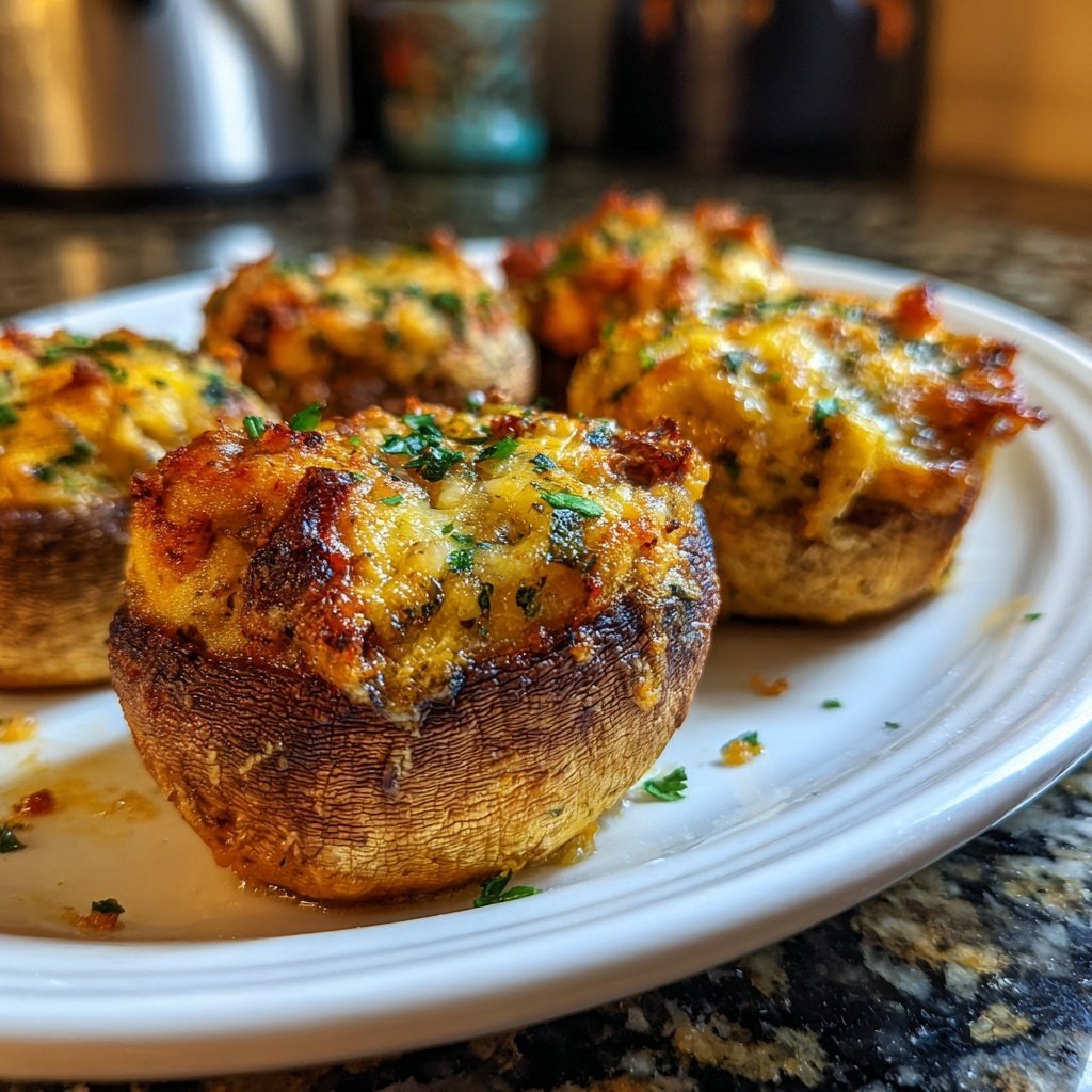 Buffalo gefüllte Pilze