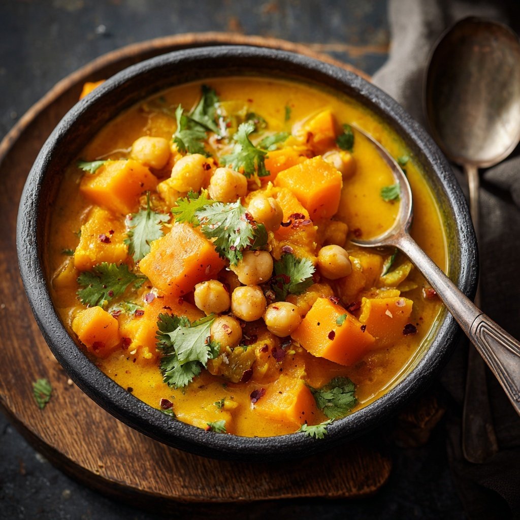 Butternut-Kichererbsen-Kokos-Eintopf