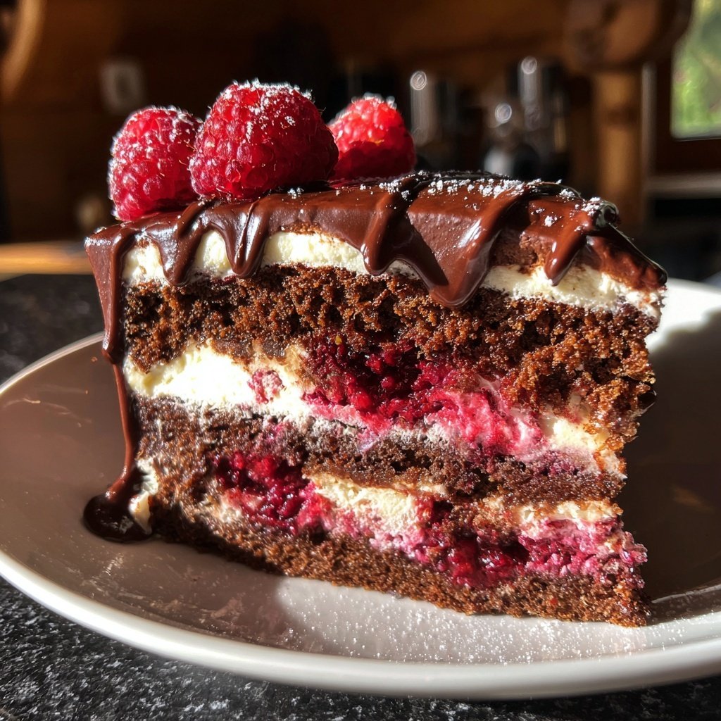 Schoko Himbeer Schichttorte