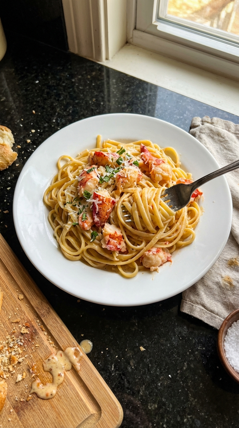 Linguine mit Hummer Sahnesauce​