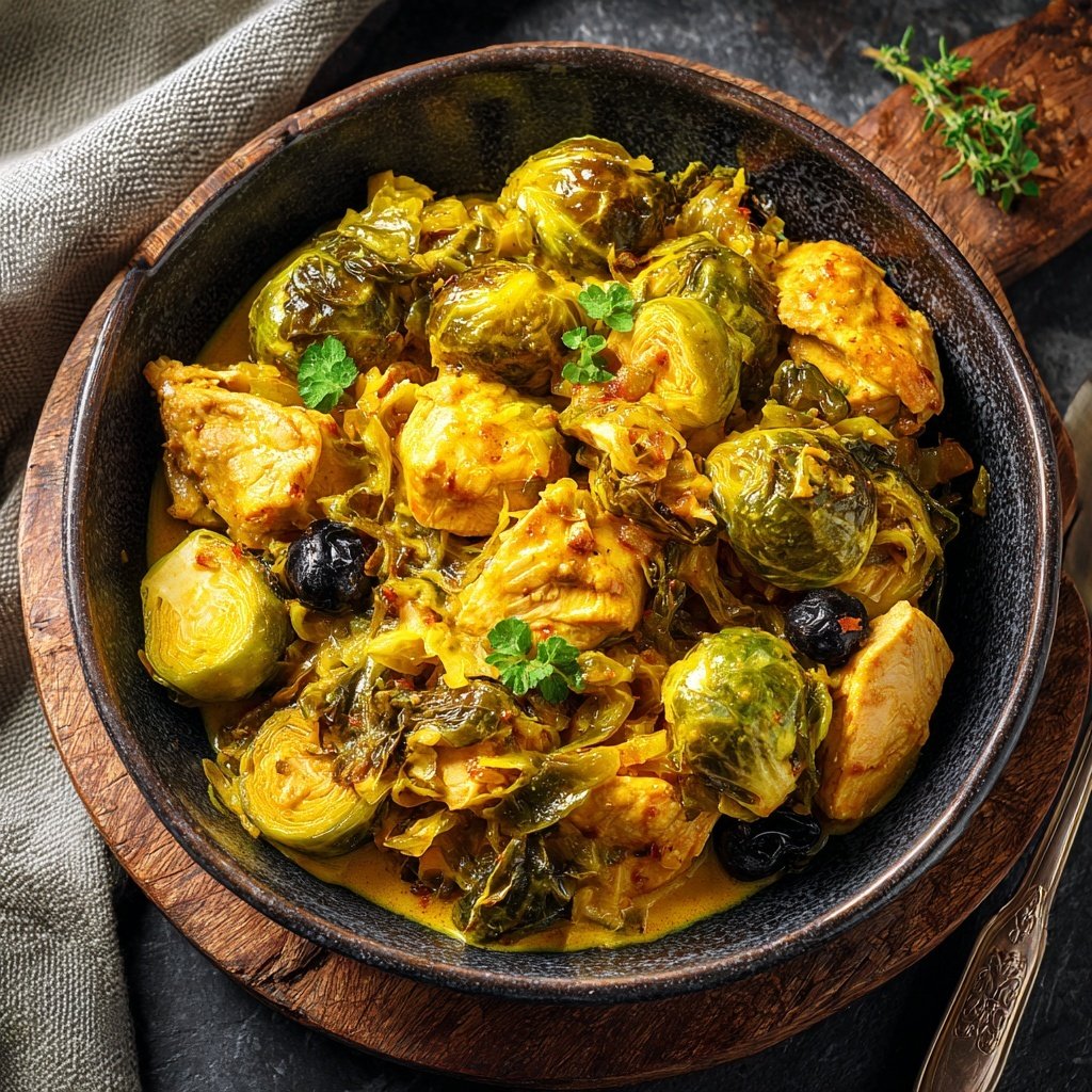 Rosenkohl Curry mit Huhn