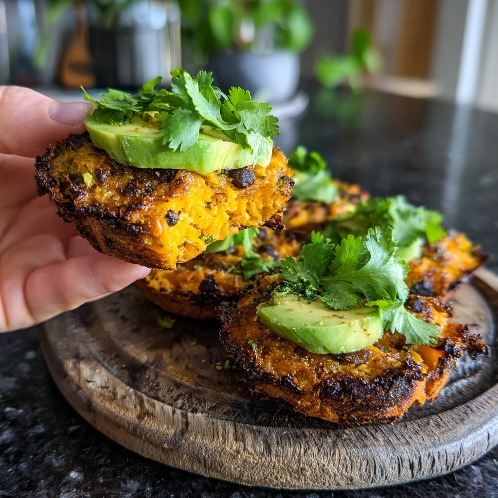 Süßkartoffel und Schwarze Bohnen Sliders