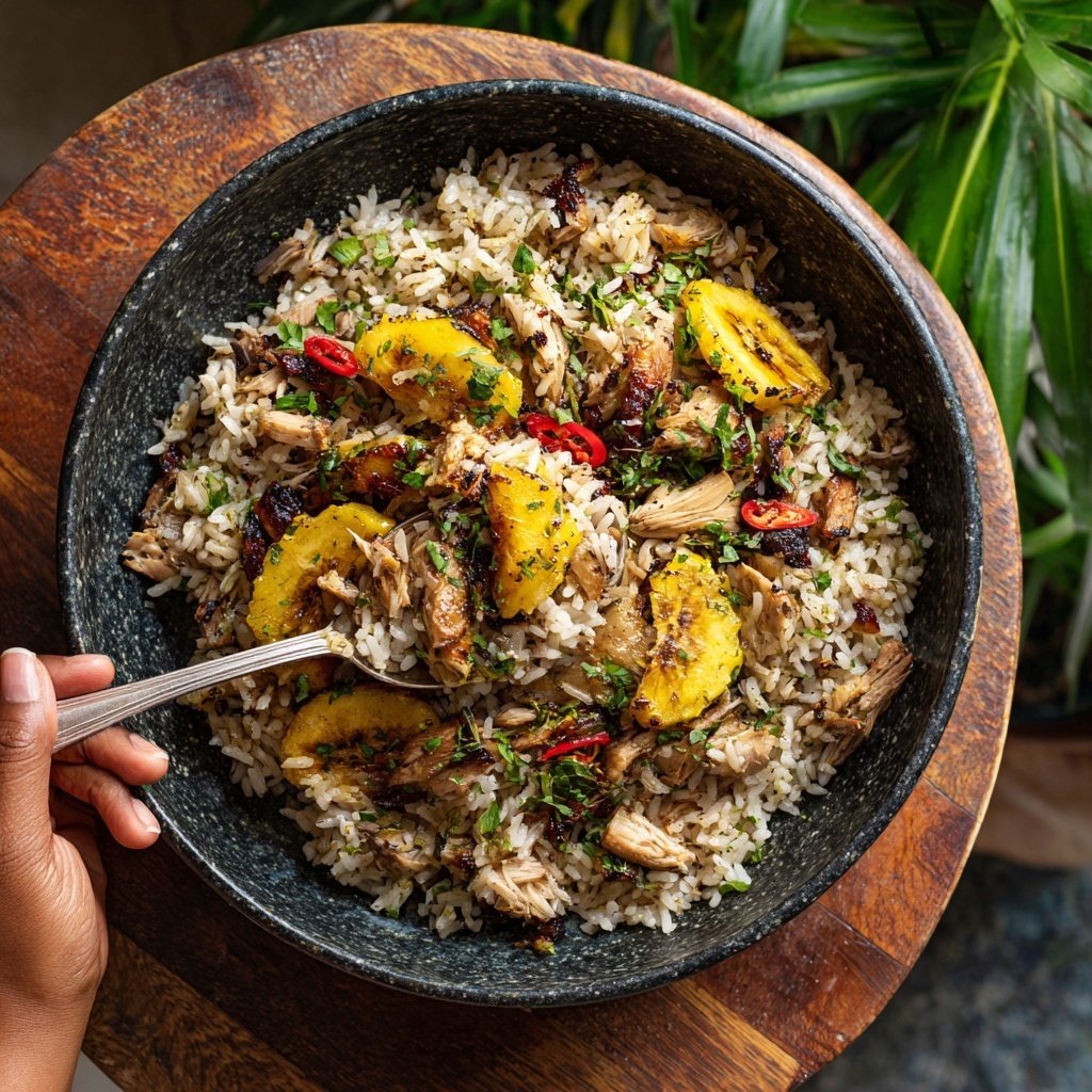 Herzhafte Jamaika Reisschale