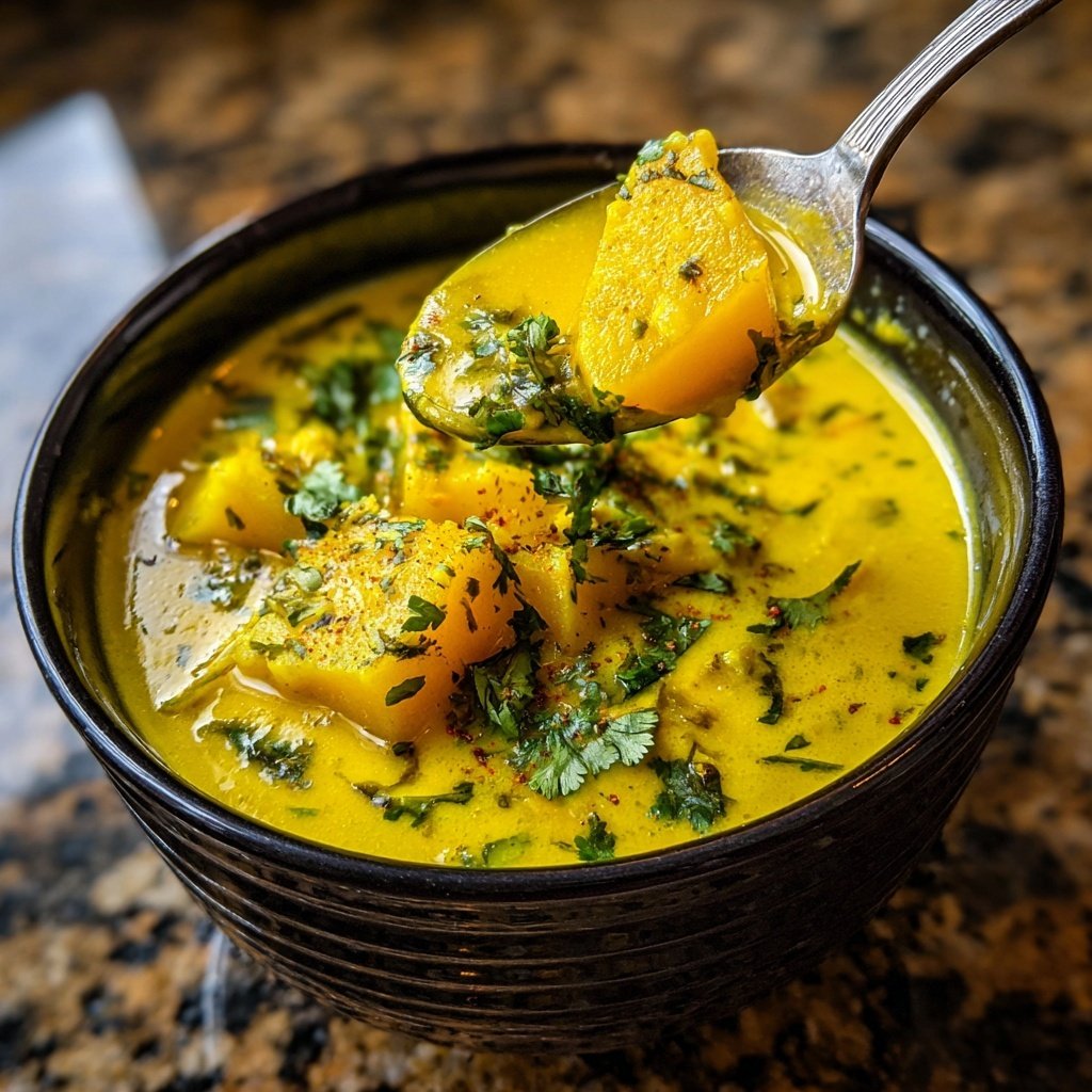 Steckrüben Kokos Curry Suppe