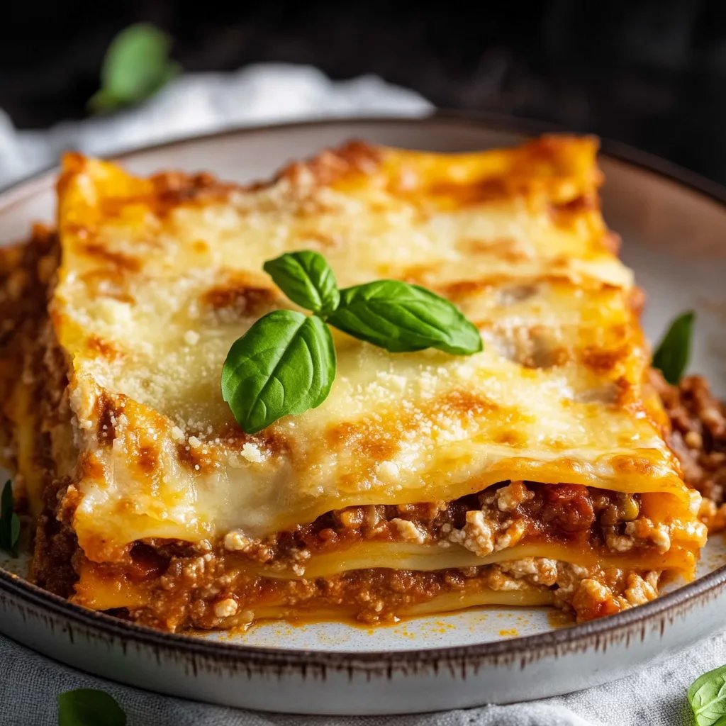 Klassische Lasagne Bolognese mit Bechamelsoße