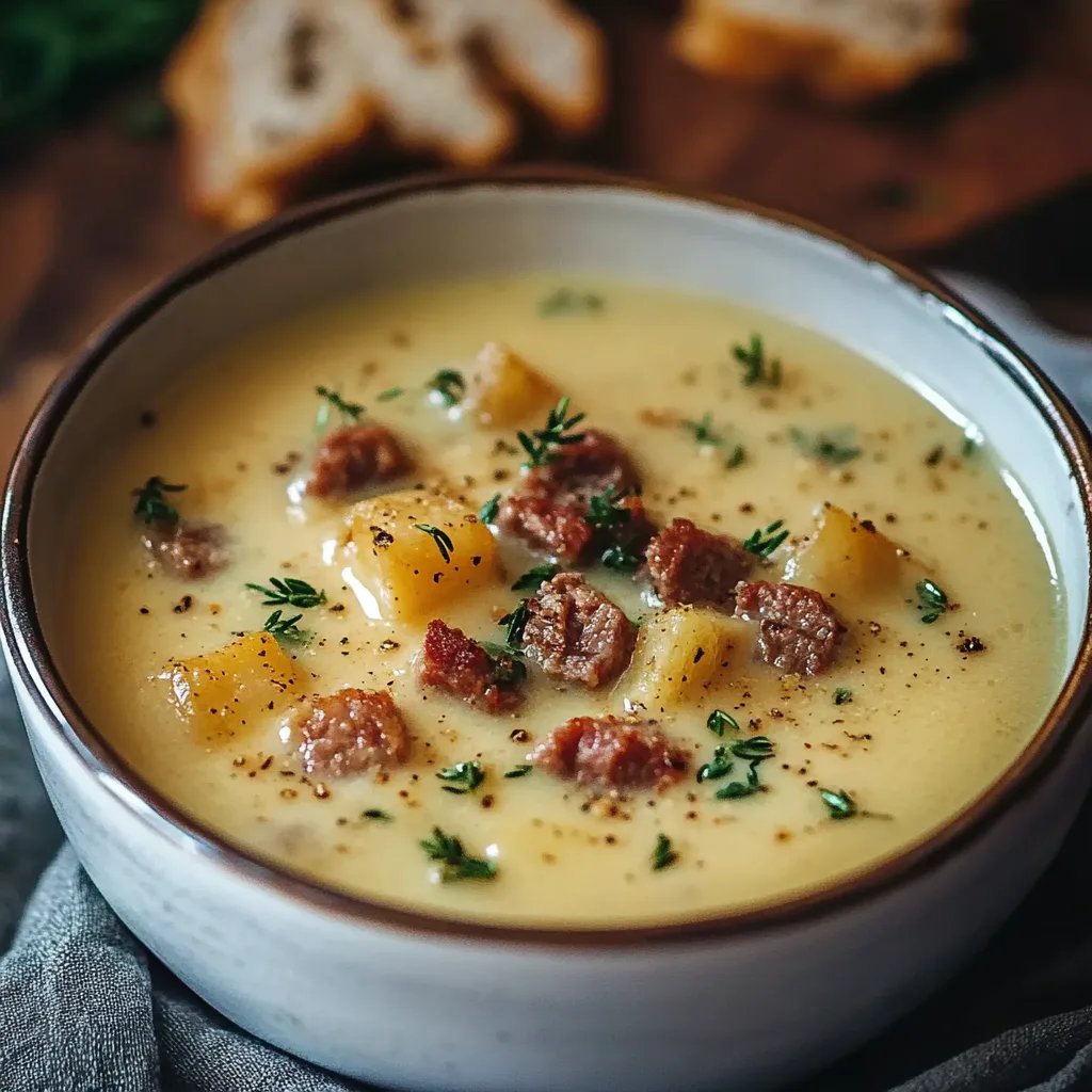 Friss-dich-dumm-Suppe – Cremige Käsesuppe mit Hackfleisch