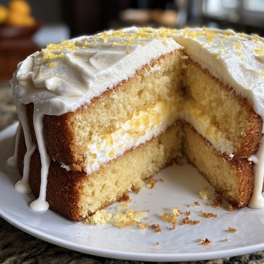 Japanischer Yuzu Torte mit Creme