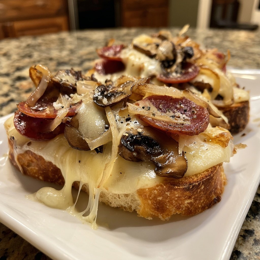 Raclette-Pfännchen mit Salami, Champignons und Zwiebeln​