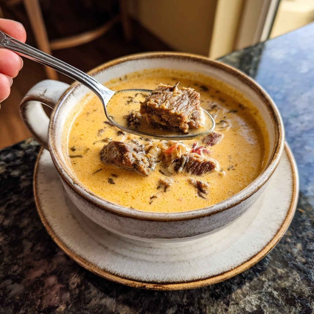 Hummerbisque mit Steakstückchen