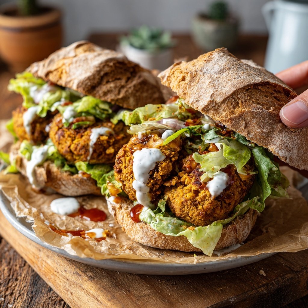 Buffalo Kichererbsen Sandwiches