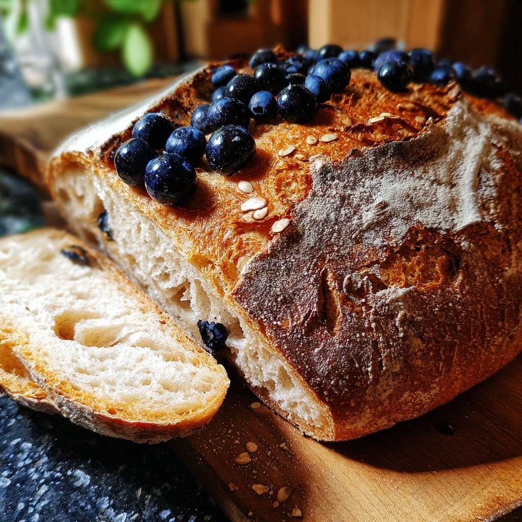 Sommer Beeren Blaubeeren Zitrone Sauerteig Brot