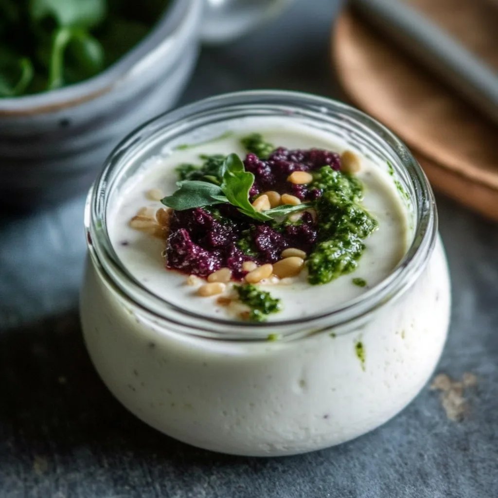 Parmesan Panna Cotta mit Rote Bete Pesto