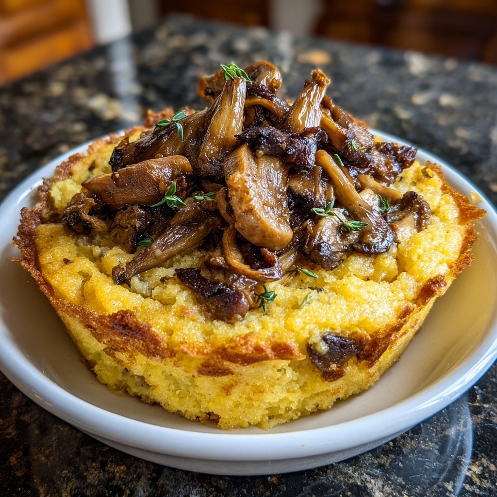 Krosse Polenta mit Pilzragout