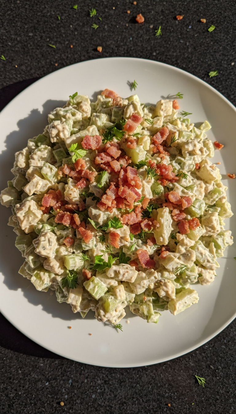 Sellerie Salat mit Speckstückchen
