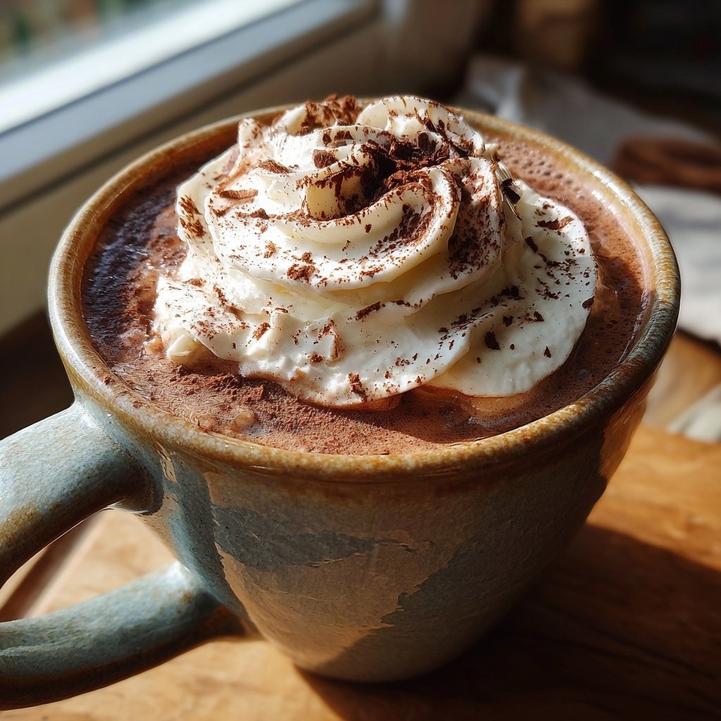 Reichhaltige und cremige heiße Schokolade