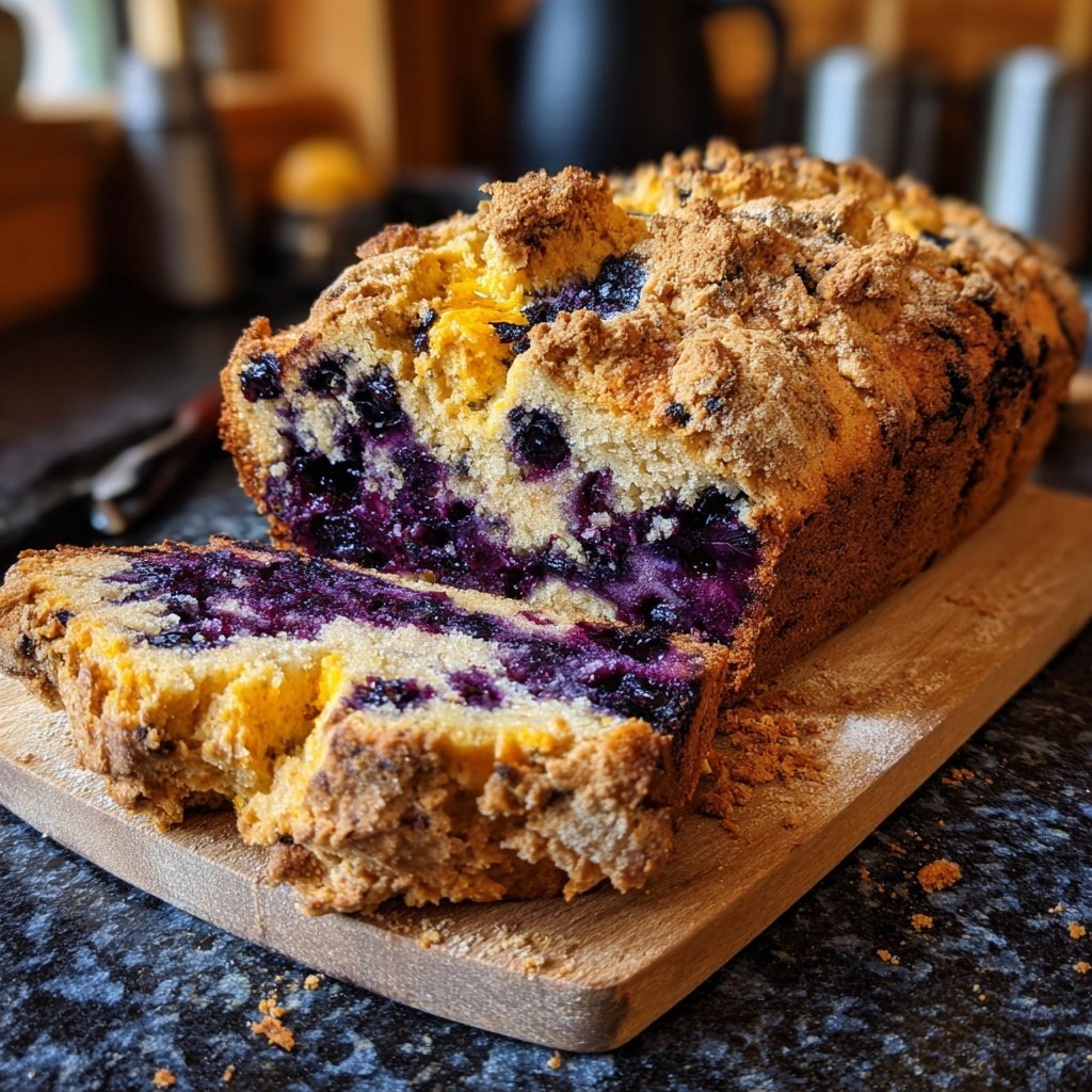 Zitrone Blaubeeren Sauerteig mit Orangenschale