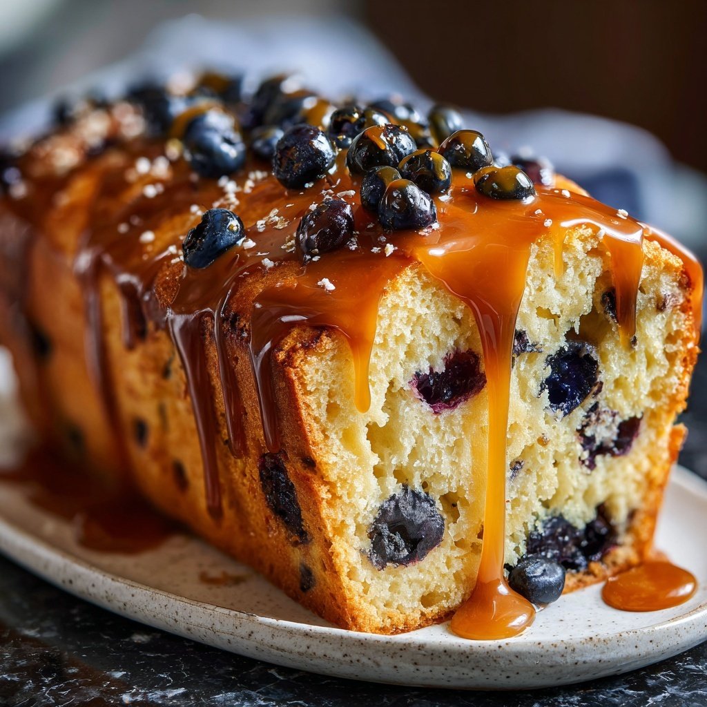 Zitrone Blaubeeren Sauerteig mit gesalzenem Karamell