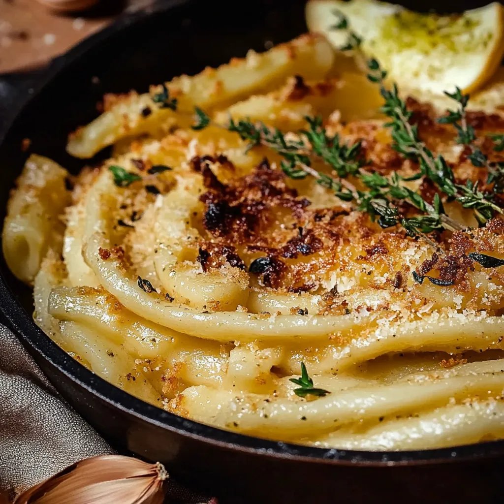 Veganer Schupfnudel-Auflauf mit Rosenkohl
