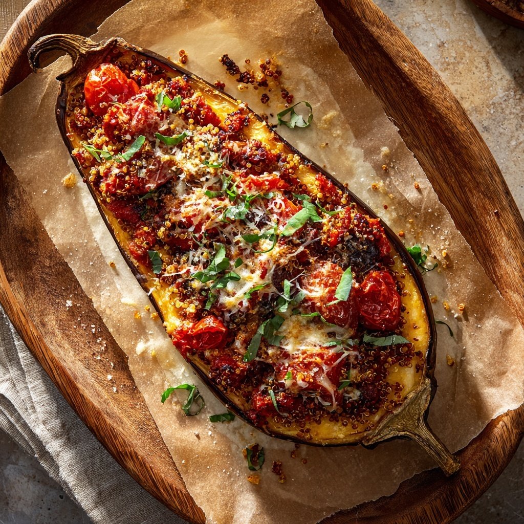 Mediterrane gefüllte Aubergine