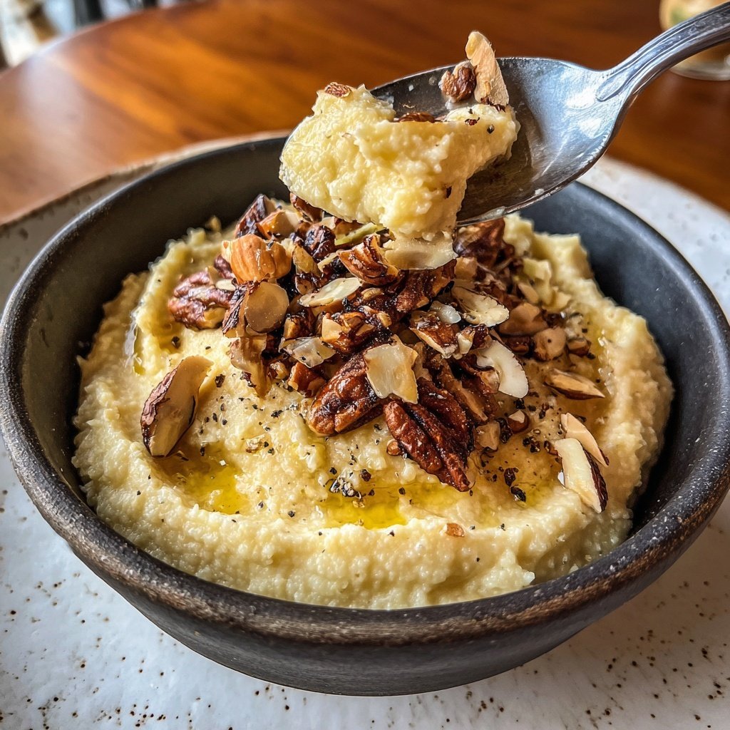 Pastinaken Püree mit Nüssen