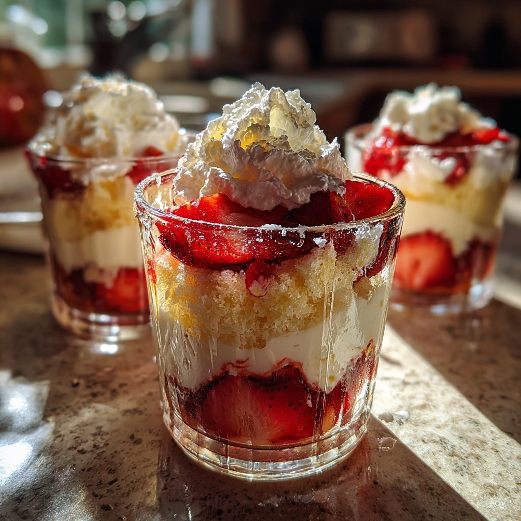 Erdbeer-Shortcake-Pudding-Becher