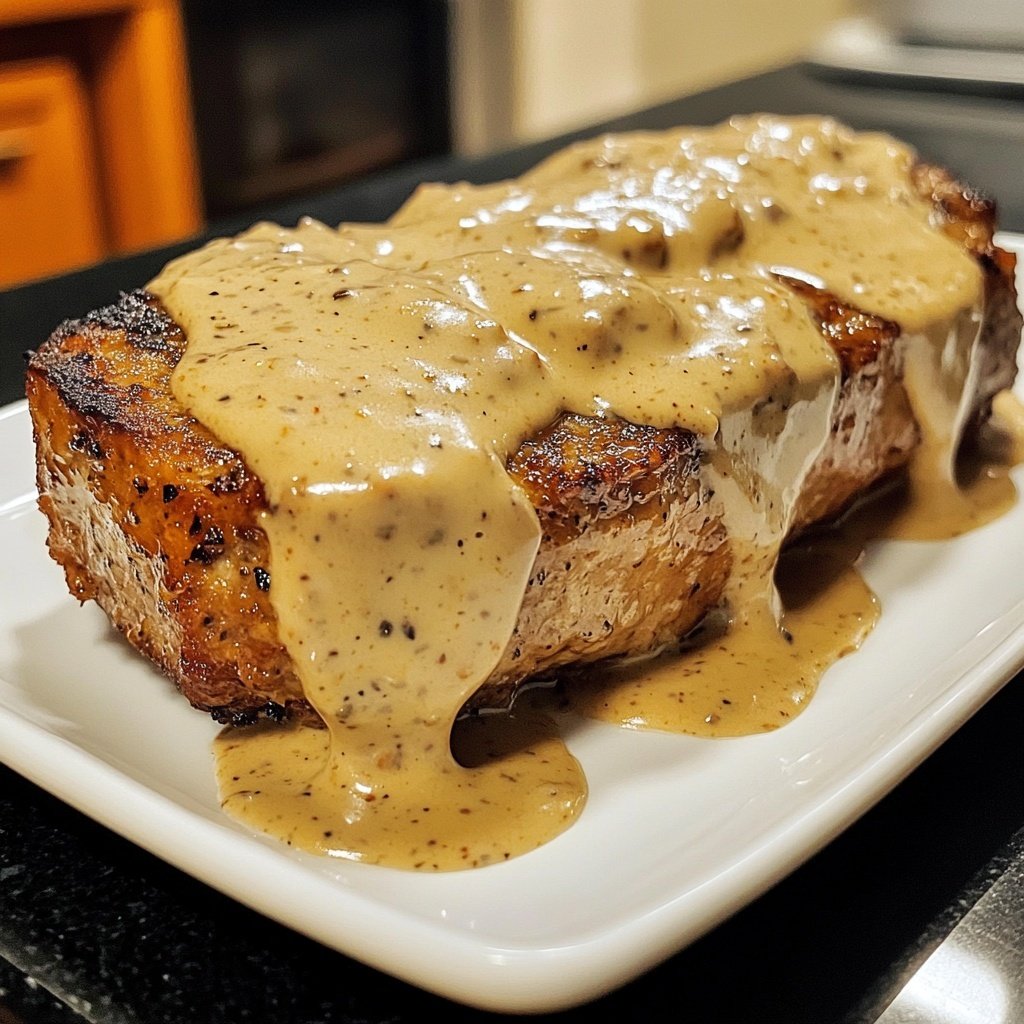 Blumenkohlsteak mit cremiger Pfefferrahmsauce