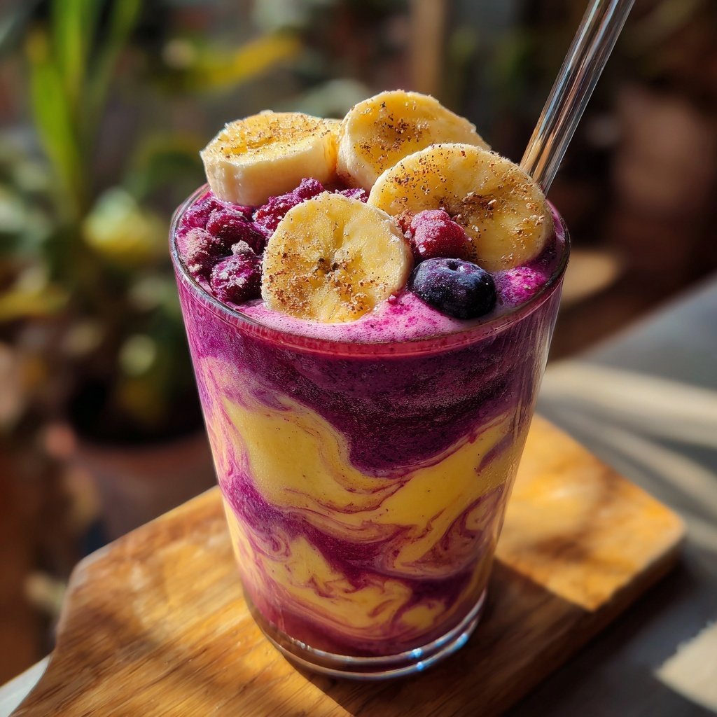 Bananen Beeren Smoothie Becher