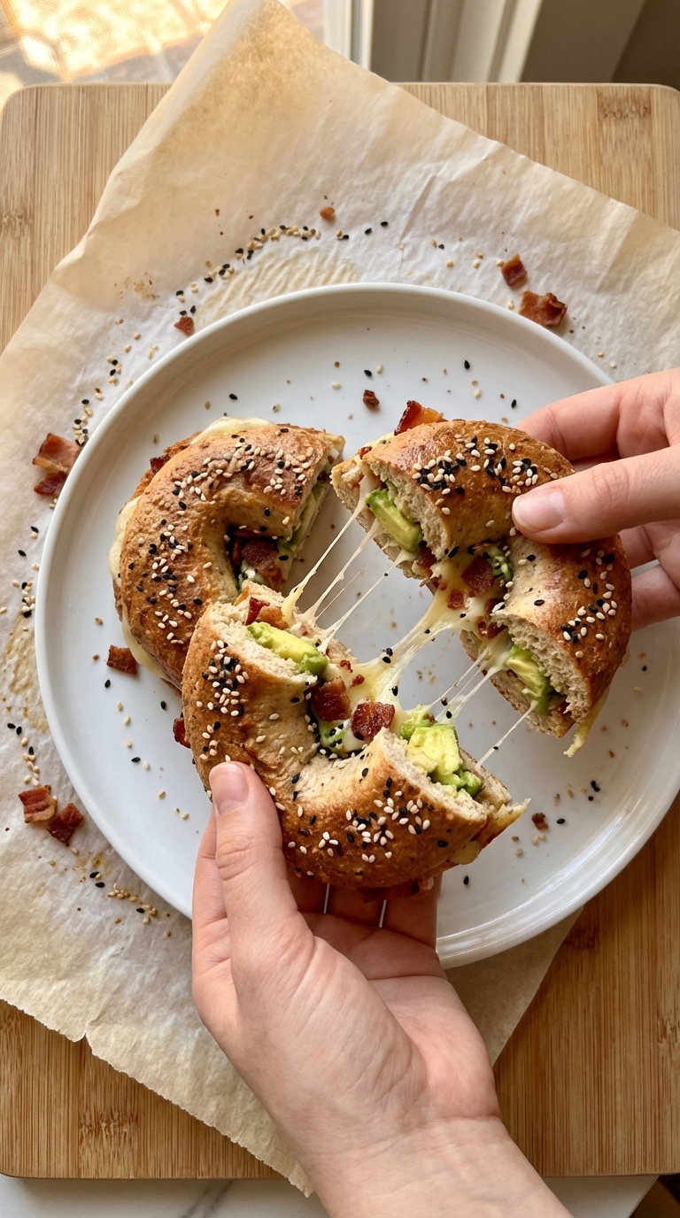 Bacon Avocado Protein Bagels​