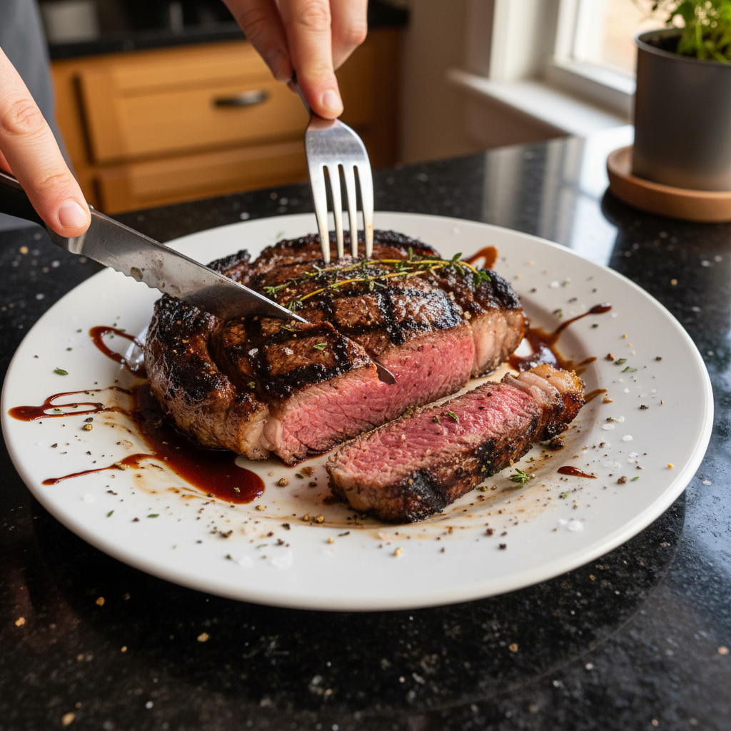 Steak mit Schokoladen Balsamico Sauce