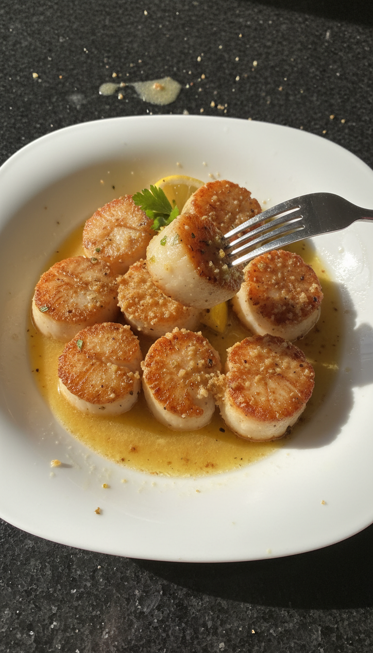 Gebratene Jakobsmuscheln mit Zitronenbutter​